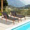 2Pcs Adjustable Patio Rattan Lounge Chair Recliner Outdoor Chaise Acacia Wood Frame